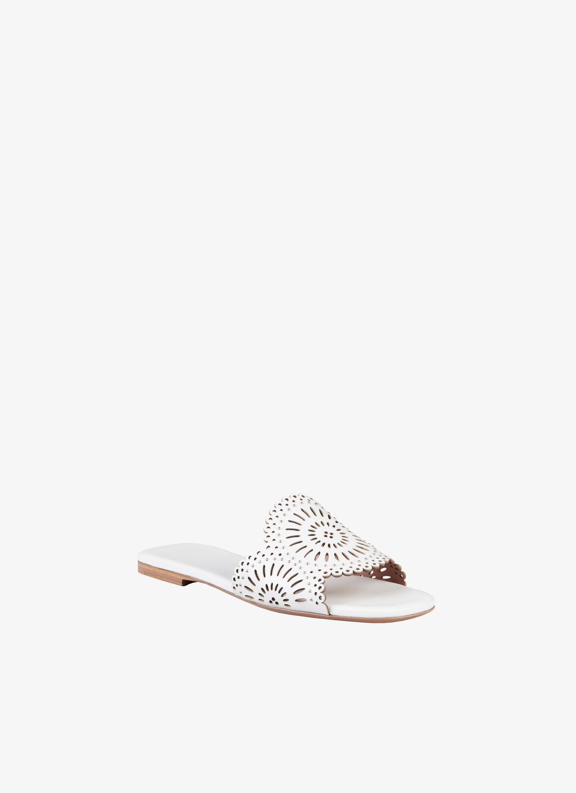 Leather flat mules ALAÏA WHITE LEATHER FLAT MULES